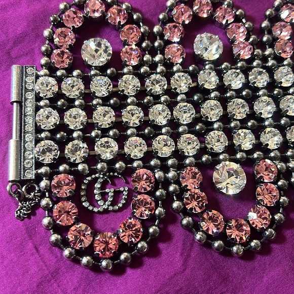 Gucci Oversized Cuff Bracelet with Crystals - Picture 1 of 16
